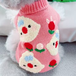 Autumn And Winter Short Pet Sweaters Dog Clothes - Pink Chick, XS