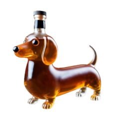 Creative Cartoon Household Dachshund Dog Whiskey Bottle - Transparent