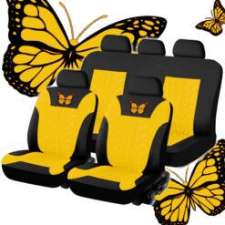 Car Seat Covers For Auto SUV Truck Van 4 9Pcs Universal Protectors 4 Colors Hot - Yellow 9piece set