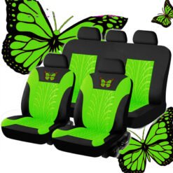 Car Seat Covers For Auto SUV Truck Van 4 9Pcs Universal Protectors 4 Colors Hot - Green 9piece set