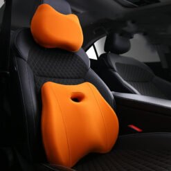 Neck Pillow Car Neck Pillow For Car Car Seat Cushion Neck Pillow Lumbar Support Car Seat Covers Memory Foam Waist Support - Orange waist pillow