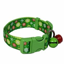 Products Red And Green Bell Collars Dog Collars Pet Collars - Green snowflake, S