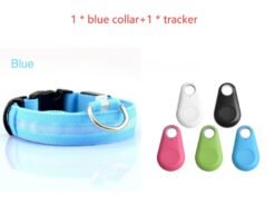 Safety Dog LED Collar - Blue x tracker, XL