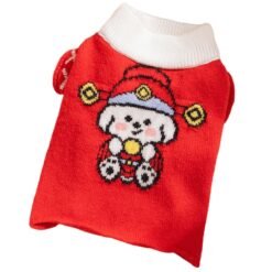 Autumn And Winter Dog Knitted Sweaters, Happy Little Dogs, Prosperous New Year Sweaters, Teddy Bichon Frises, Cat Pet Warm Clothes - God of Wealth, S