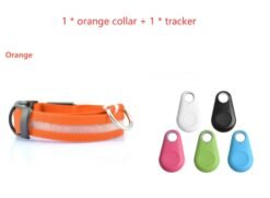 Safety Dog LED Collar - Orange x tracker, XL