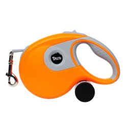 Dog Automatic Leashes Retractable One Button Break  Lock Soft Hand Grip - Orange, 5m