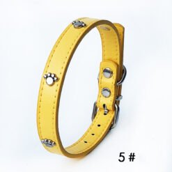 Pack Of 10 1.5 Leather Collars Dog Collars PU Collars - Yellow, 10PCS