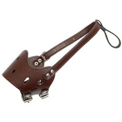 Dog Muzzle Leather, Comfort Secure Anti-Barking Muzzles For Small Medium Large Dogs, Breathable And Adjustable, Allows Drinking And Panting, Used With Collars - Coffee, XL