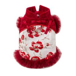Autumn And Winter Dog New Year Clothes, Chinese-style Small Dog New Year Clothes, Festive Cat Cotton-padded Jackets, Pet Tang Suits - Red, XL