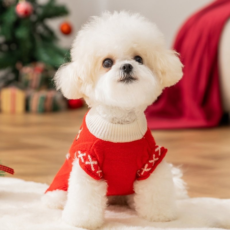 Autumn And Winter Dog Knitted Sweaters, Happy Little Dogs, Prosperous New Year Sweaters, Teddy Bichon Frises, Cat Pet Warm Clothes - Image 9