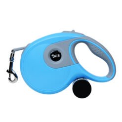 Dog Automatic Leashes Retractable One Button Break  Lock Soft Hand Grip - Blue, 8m