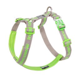 Dog Harness Reflective No Pull Tactical Military Training Design Neoprene Padded Comfort Mesh Adjustable - Grey green, XS