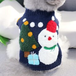 Autumn And Winter Short Pet Sweaters Dog Clothes - Snowman, M