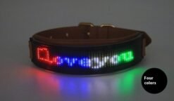 LED Display Collar Dog Harness - Brown 4Color
