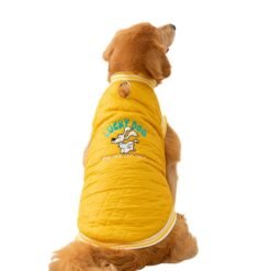 For Autumn And Winter, Large Dog Breeds Such As Golden Retrievers, English Quilted Cotton Jackets, Large Dog Cotton-padded Vests, And Warm Pet Clothes For Samoyeds - Yellow, 5XL