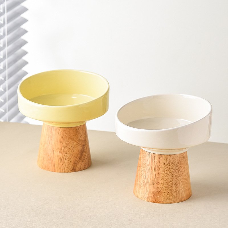 Cat Ceramic Bowl Puppy Dogs Food Water Dish Bowls Pet Elevated Canned Snacks Dining Plate Cats Small Dogs Feeding Supplies