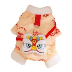 Autumn And Winter Dog New Year's Festive Tang Suits, Cat New Year's Clothing, Teddy Warm Four-legged Cotton Jackets, Pet Dog Clothes - Yellow, XL