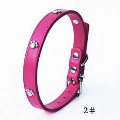 Pack Of 10 1.5 Leather Collars Dog Collars PU Collars - Rose Red, 10PCS