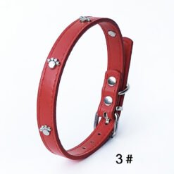 Pack Of 10 1.5 Leather Collars Dog Collars PU Collars - Red, 10PCS