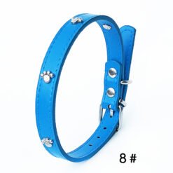 Pack Of 10 1.5 Leather Collars Dog Collars PU Collars - Light Blue, 10PCS