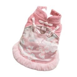 Autumn And Winter Dog New Year Clothes, Chinese-style Small Dog New Year Clothes, Festive Cat Cotton-padded Jackets, Pet Tang Suits - Pink, XL