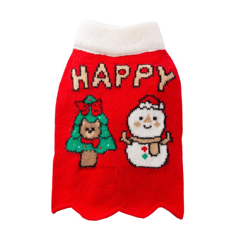 Autumn And Winter Dog Knitted Sweaters, Happy Little Dogs, Prosperous New Year Sweaters, Teddy Bichon Frises, Cat Pet Warm Clothes - Image 3