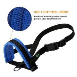 Dog Mouth Muzzle Anti Bark Dog Collar Breathable Dog Training Tool Nylon Muzzle Set With Stripes Summer Pet Leashes - Blue, S