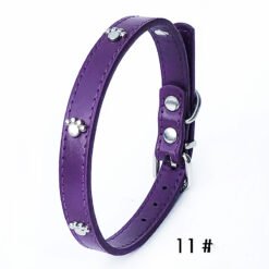 Pack Of 10 1.5 Leather Collars Dog Collars PU Collars - Dark Purple, 10PCS