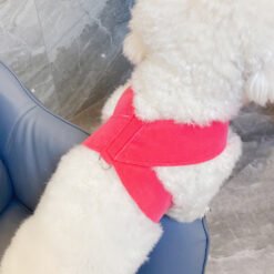 INS Dog Leash Chest Strap Cotton Woven Pet Pull Rope - Red, S