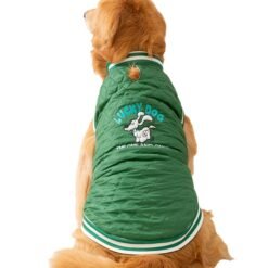 For Autumn And Winter, Large Dog Breeds Such As Golden Retrievers, English Quilted Cotton Jackets, Large Dog Cotton-padded Vests, And Warm Pet Clothes For Samoyeds - Green, 7XL