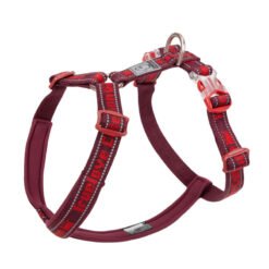 Dog Harness Reflective No Pull Tactical Military Training Design Neoprene Padded Comfort Mesh Adjustable - Wine Red, XS