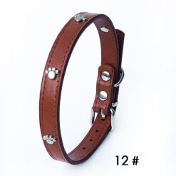 Pack Of 10 1.5 Leather Collars Dog Collars PU Collars - Coffee, 10PCS