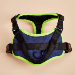 No Pull Dog Harness Reflective Adjustable Soft Padded Pet Vest Harness - Denim blue, XL