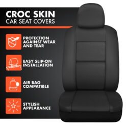 Alternative view of BDK Classic Black Faux Leather Car Seat Covers Full Set, Front & Rear Bench Seat Cover for Cars Trucks SUV