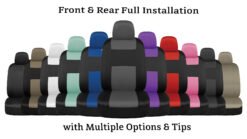 Alternative view of BDK PolyPro Seat Covers Full Set in Solid Beige – Front and Rear Split Bench Seat , Easy to Install for Auto Trucks Van SUV Car