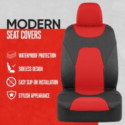 Alternative view of Motor Trend AquaShield Car Seat Covers for Front Seats, Red Waterproof Seat Covers for Cars Trucks SUV