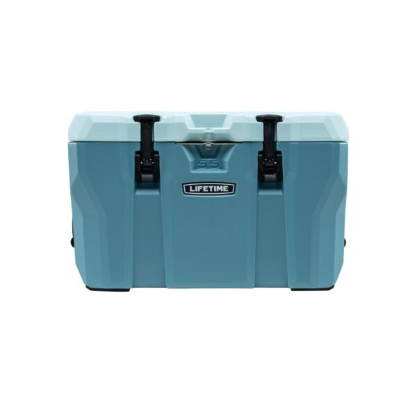 Lifetime 55 qt Bear-Resistant Camping Cooler, Premium High Performance, Ice Retention, Hard Cooler, 60 Can Capacity, Smoke Blue (91414)