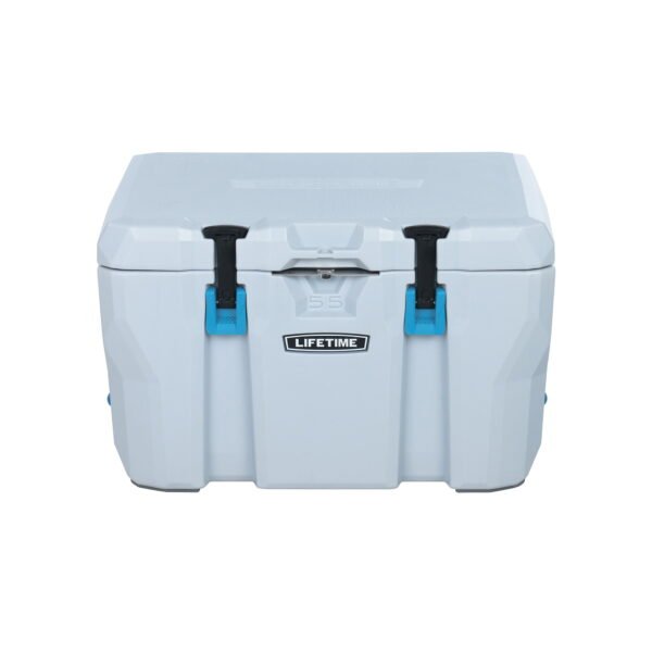 Lifetime 55qt Bear-Resistant Camping Cooler, Premium High Performance, Ice Retention, Hard Cooler, 60 Can Capacity, Light Gray