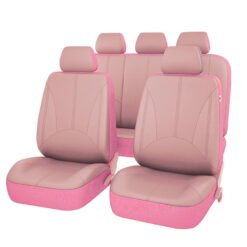 OTOEZ Car Seat Cover 5 Seats Full Set Waterproof Breathable Universal Fit for Auto Sedan SUV Truck, Pink