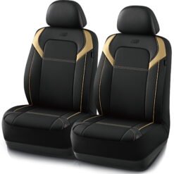 Skechers Premium Leather Car Seat Cover – Front Seat, Durable, Breathable, Universal Fit for Cars, SUVs, and Trucks - Beige