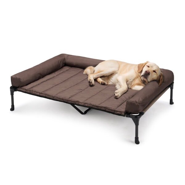 Veehoo Cooling Elevated Dog Bed + Waterproof Removable Pillow-Top Mat, Dog Sofa Bed, XLarge, Brown