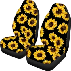 Womens Premium Car Seat Covers Front Seats Only 2pcs Set Floral Design Saddle Blanket Universal Bucket Seat Cover Fit fo