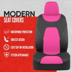 Alternative view of Motor Trend AquaShield Car Seat Covers for Front Seats, Pink Waterproof Seat Covers for Cars Trucks SUV