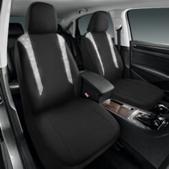 Alternative view of PIC AUTO Car Seat Covers - Sparkly Black Leather with Bling Glitter, Full Set, Waterproof, Airbag Compatible, Universal Fit