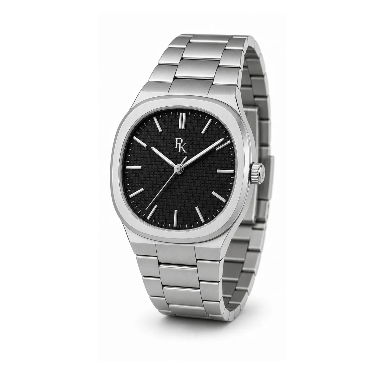 rk-ech-40-blk-stl-angle Bita Swissy Echelon 40mm Black Integrated Bracelet Watch - Image 3