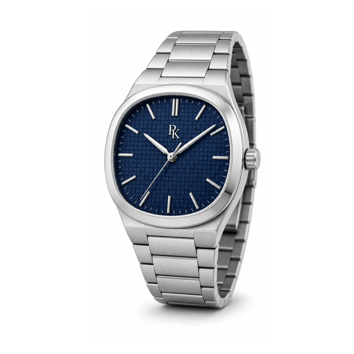 rk-ech-40-blu-stl-angle Bita Swissy Echelon 40mm Blue Integrated Bracelet Watch - Image 3