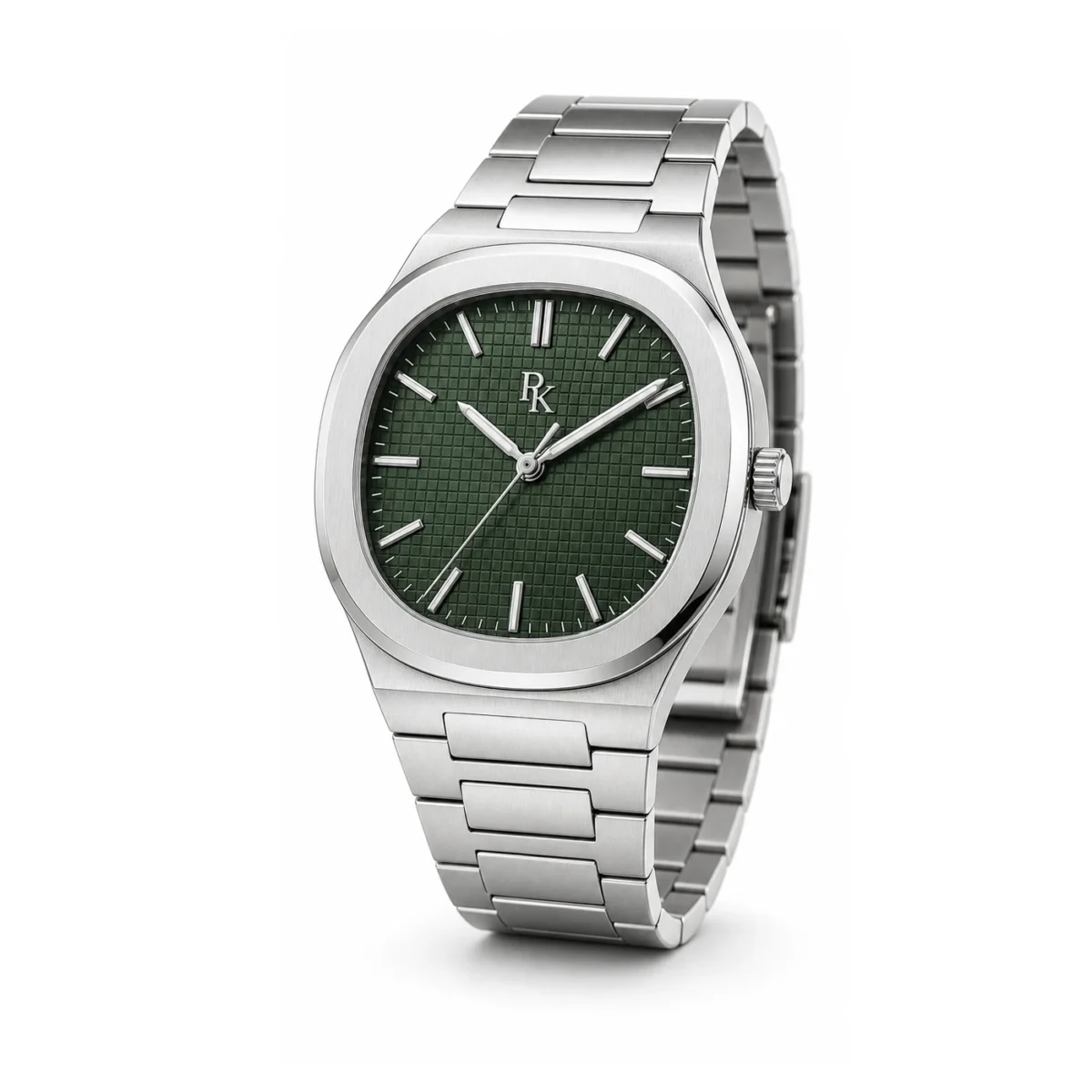 rk-ech-40-grn-stl-angle Bita Swissy Echelon 40mm Green Integrated Bracelet Watch - Image 3