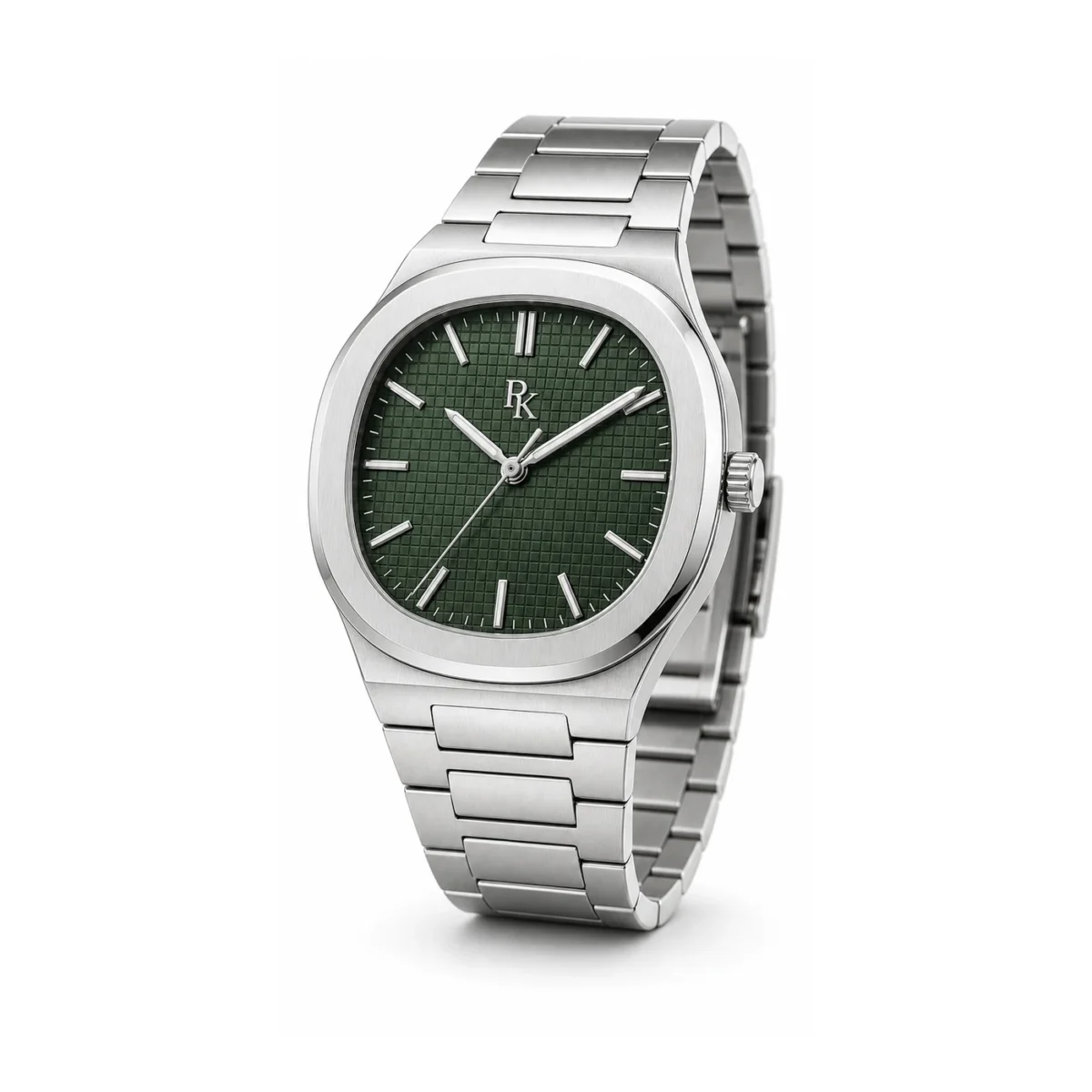 rk-ech-40-grn-stl-front Bita Swissy Echelon 40mm Green Integrated Bracelet Watch - Image 2