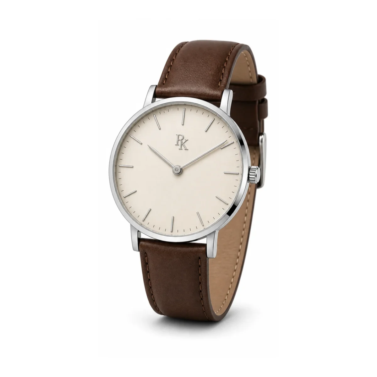 rk-min-39-ivy-brn-front Bita Swissy Minima 39mm Ivory Brown Minimalist Watch - Image 2