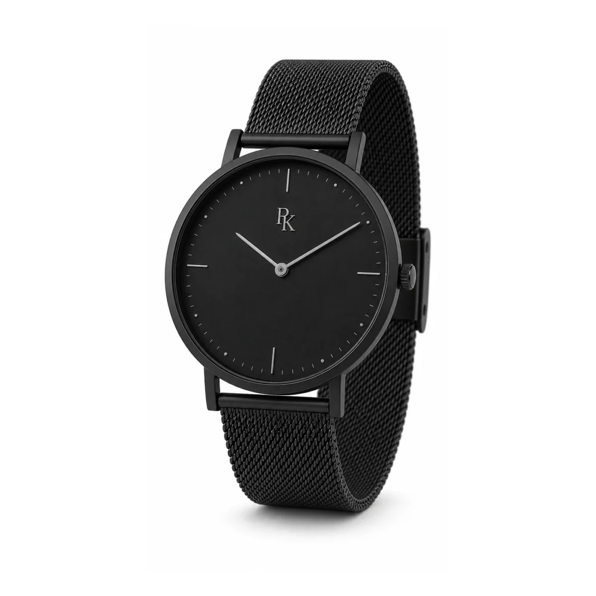 rk-min-39-mbk-msh-macro-dial Bita Swissy Minima 39mm Matte Black Mesh Minimalist Watch - Image 6
